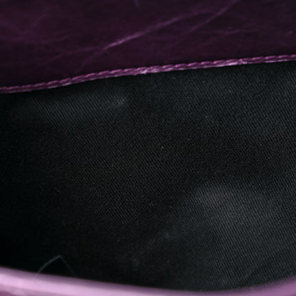 Chanel Metallic Calfskin Medium Lady Pearly Flap Dark Purple 10 of 16