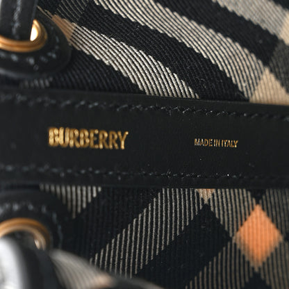 Burberry Check Mini Bucket Bag Black Calico 6 of 10