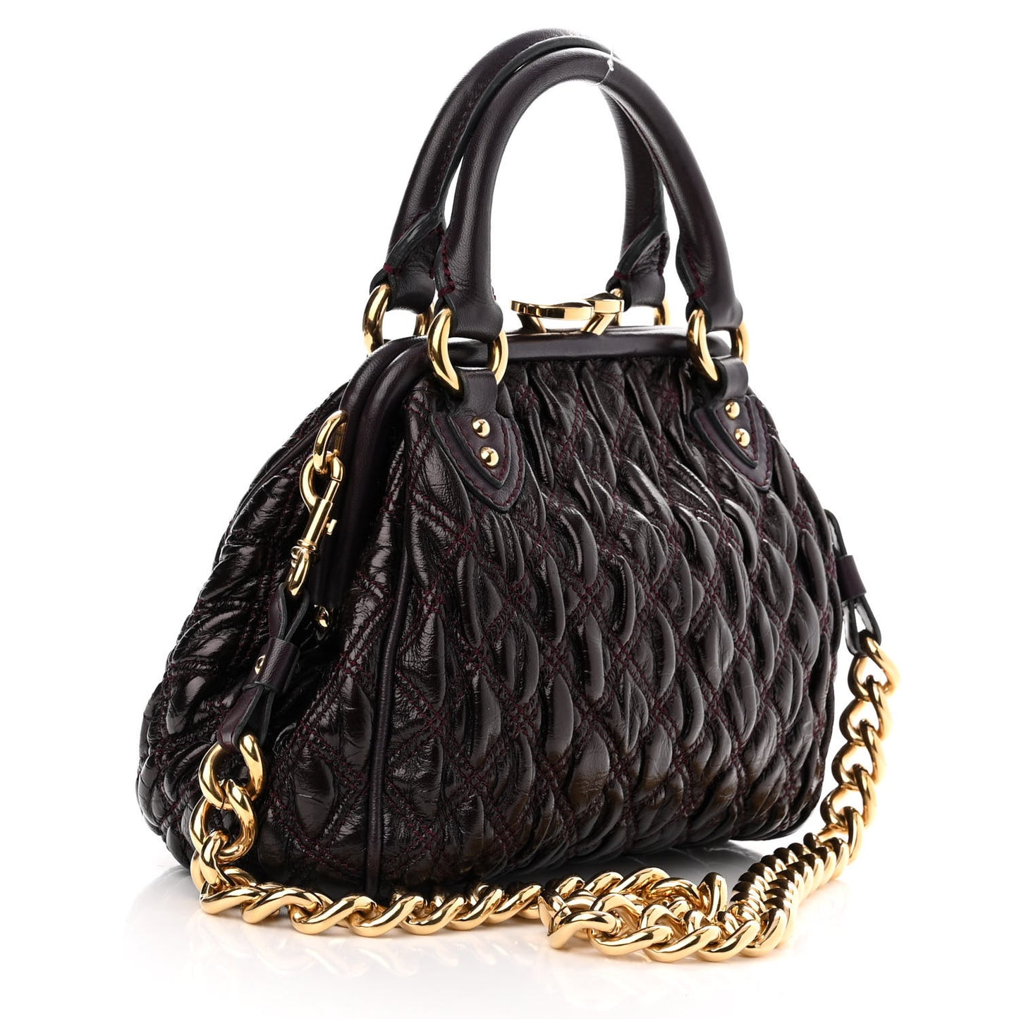 Metallic Calfskin Quilted The Kid Stam Plum