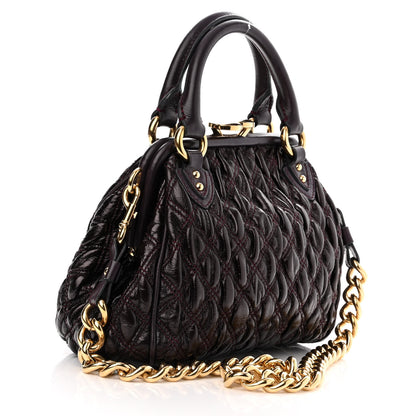 Marc Jacobs Metallic Calfskin Quilted The Kid Stam Plum 3 of 10