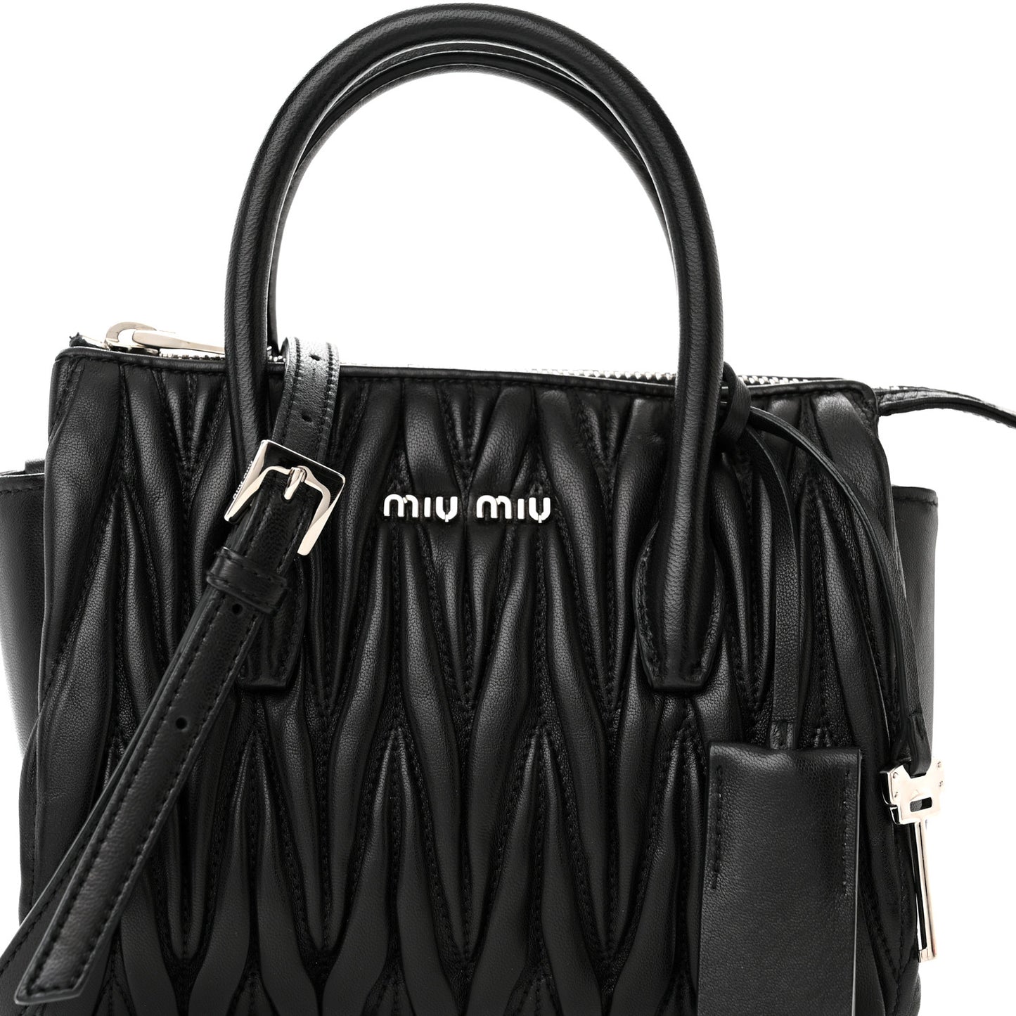 Nappa Matelasse Top Handle Bag Black