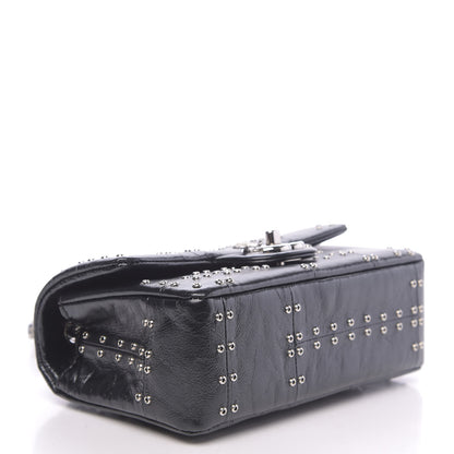 Chanel Glazed Calfskin Grommet Embellished Mini Airline Rectangular Flap Black 4 of 9