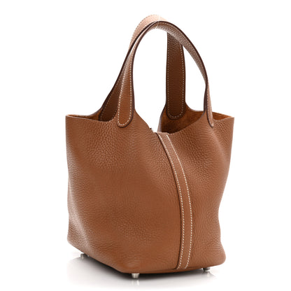 Hermes Taurillon Clemence Picotin Lock 18 PM Gold 3 of 11