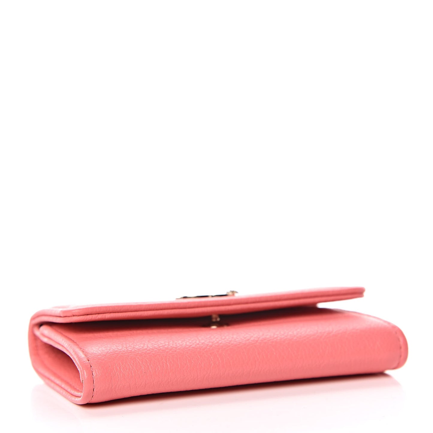 Goatskin CC Flap Card Holder Coral