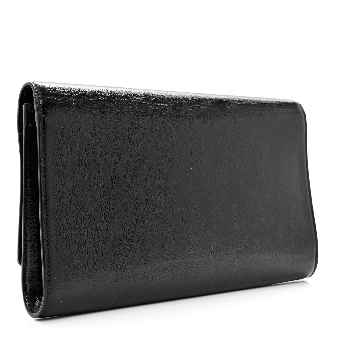 Textured Patent Monogram Large Belle De Jour Clutch Black