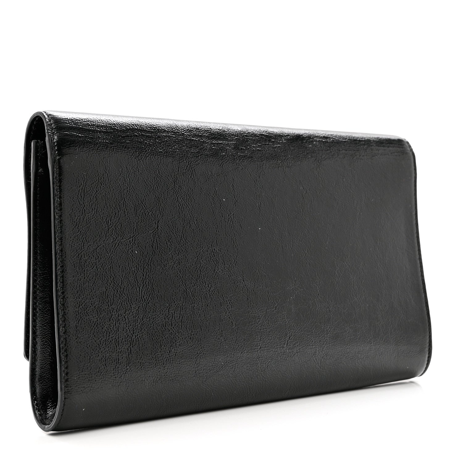 Saint Laurent Textured Patent Monogram Large Belle De Jour Clutch Black 4 of 7