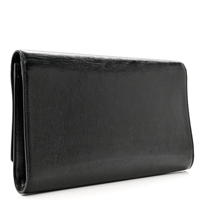 Saint Laurent Textured Patent Monogram Large Belle De Jour Clutch Black 4 of 7