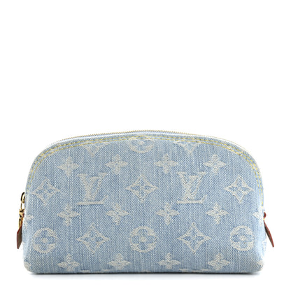 Louis Vuitton Denim Monogram Pochette Cosmetique PM Sky Blue 1 of 8