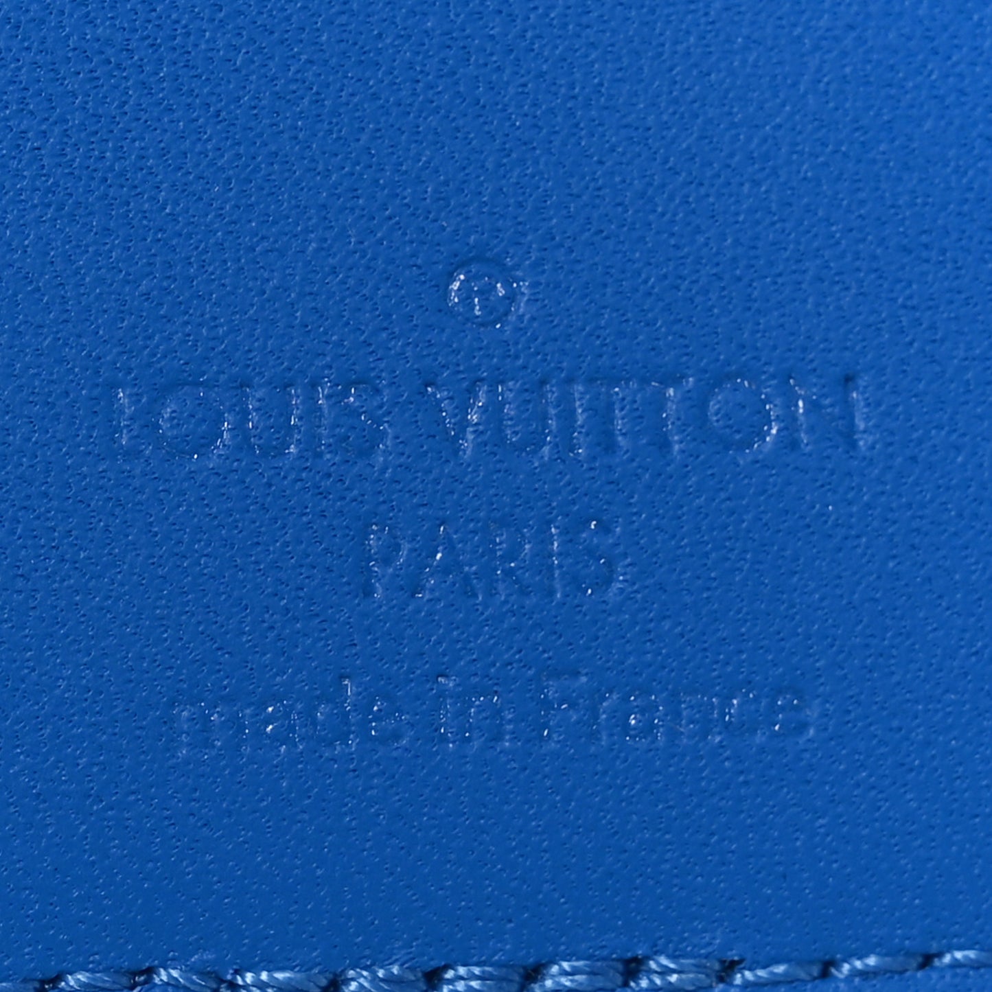 Grained Calfskin Aerogram Pocket Organizer Bright Blue