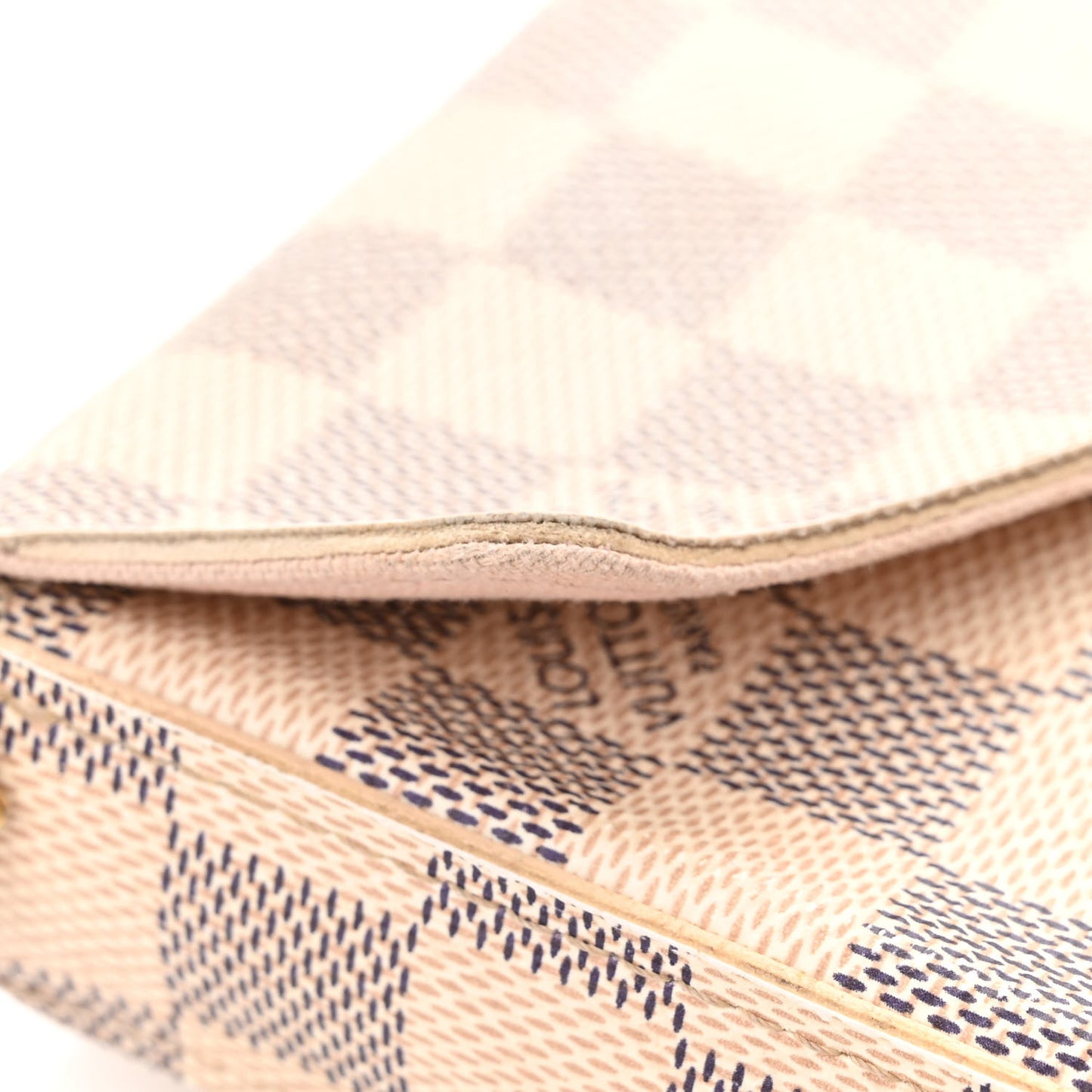 Damier Azur Pochette Felicie Chain Wallet Rose Ballerine