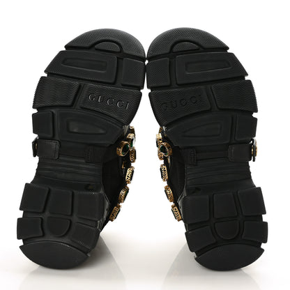 Gucci X SEGA Mesh Suede Calfskin Removable Crystals Womens Flashtrek Sneakers 36 Black Silver 5 of 6