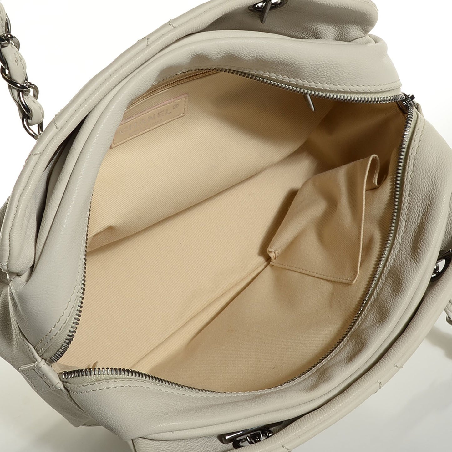 Calfskin Small Diamond Stitch Tote White