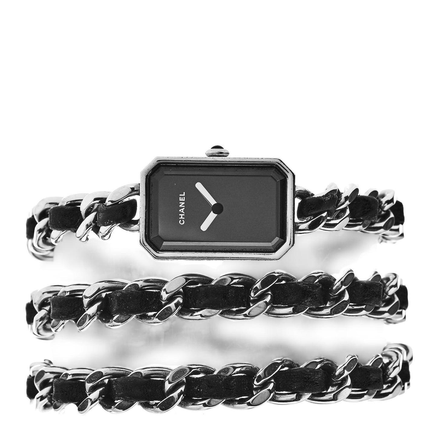 Stainless Steel Lambskin 16mm Premiere Rock Triple Row Quartz Watch Black