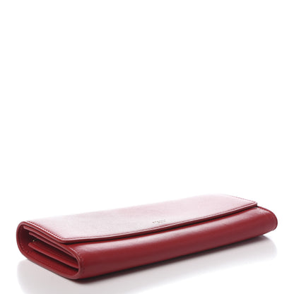 Celine Lambskin Large Flap Wallet Red 4 of 8