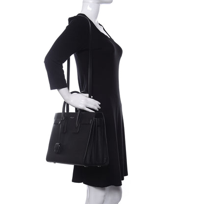Saint Laurent Grained Calfskin Small Sac De Jour Black 2 of 11