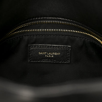 Saint Laurent Lambskin Quilted Medium Loulou Puffer Monogram Chain Satchel Black 7 of 11