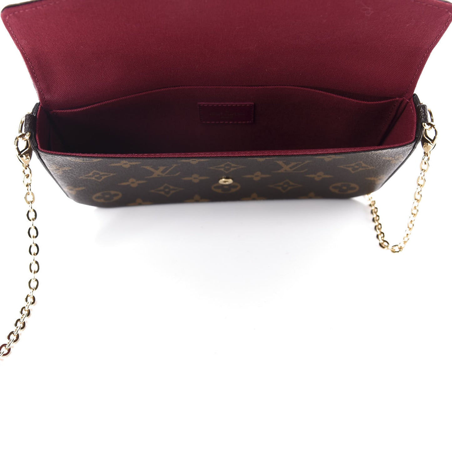 Monogram Pochette Felicie Chain Wallet Fuchsia