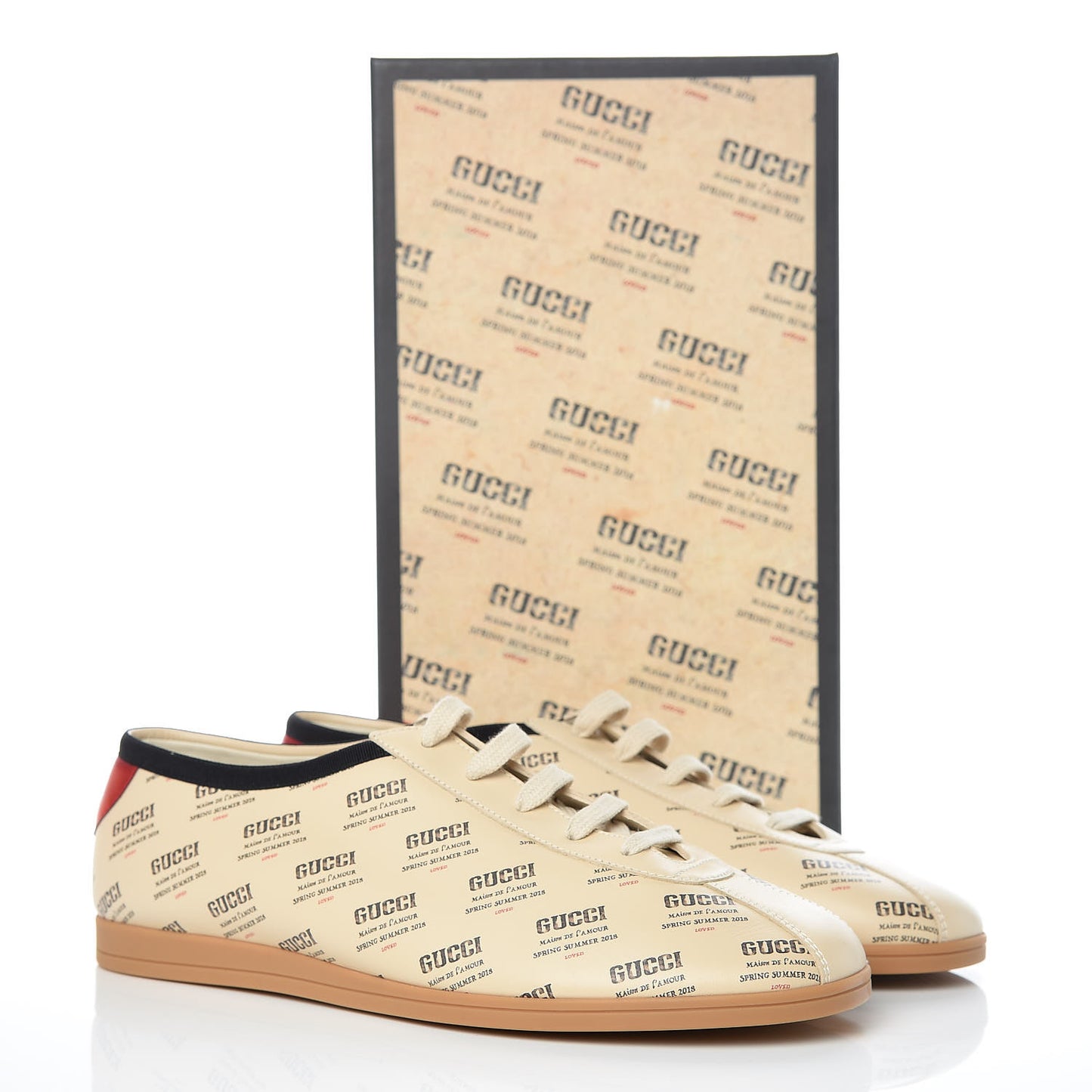 Calfskin Stamp Print Mens Falacer Sneakers 10 Off White