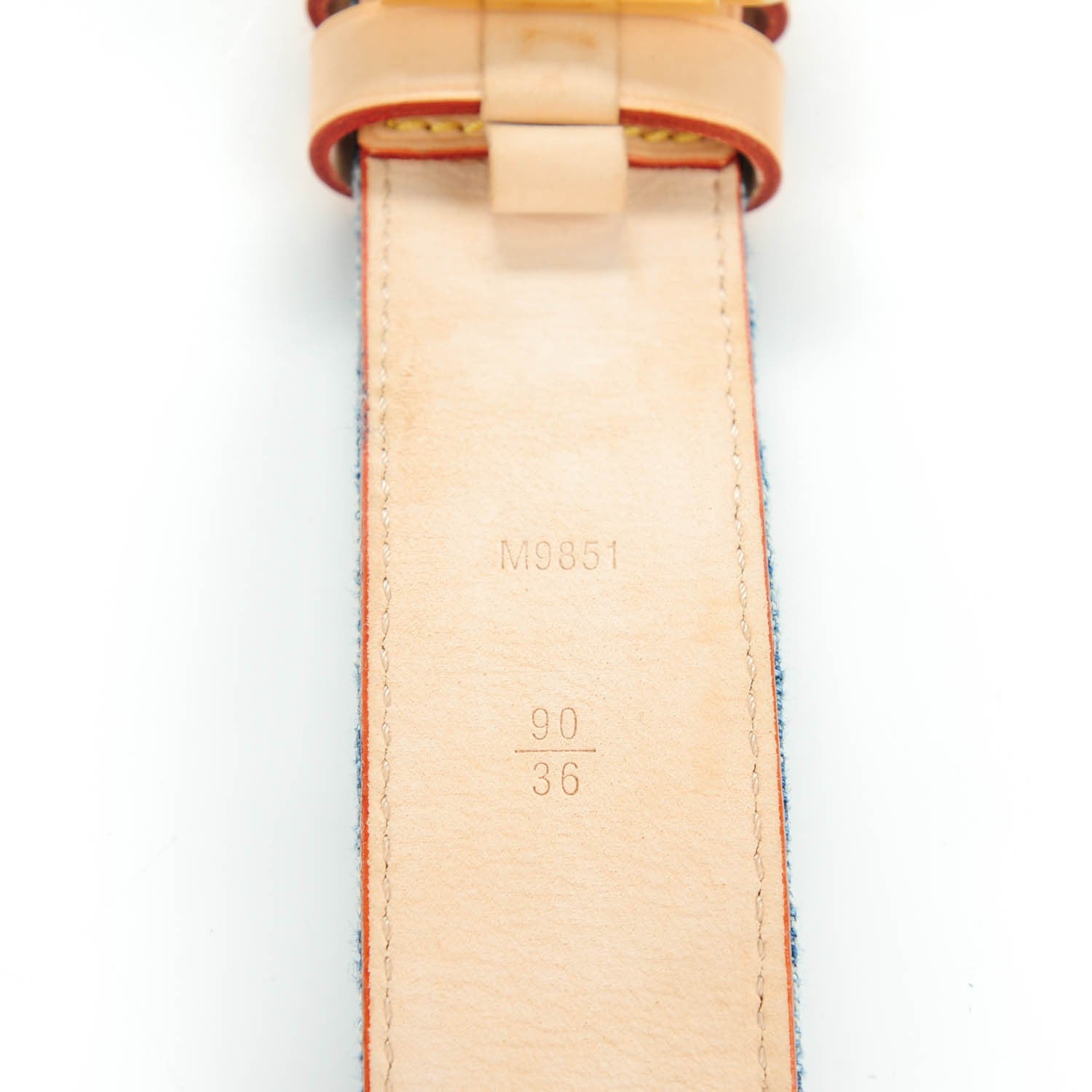 Louis Vuitton Denim Monogram Belt 90 36 Blue 7 of 8