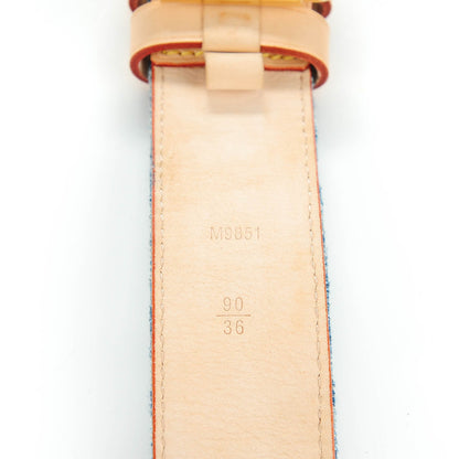 Louis Vuitton Denim Monogram Belt 90 36 Blue 7 of 8