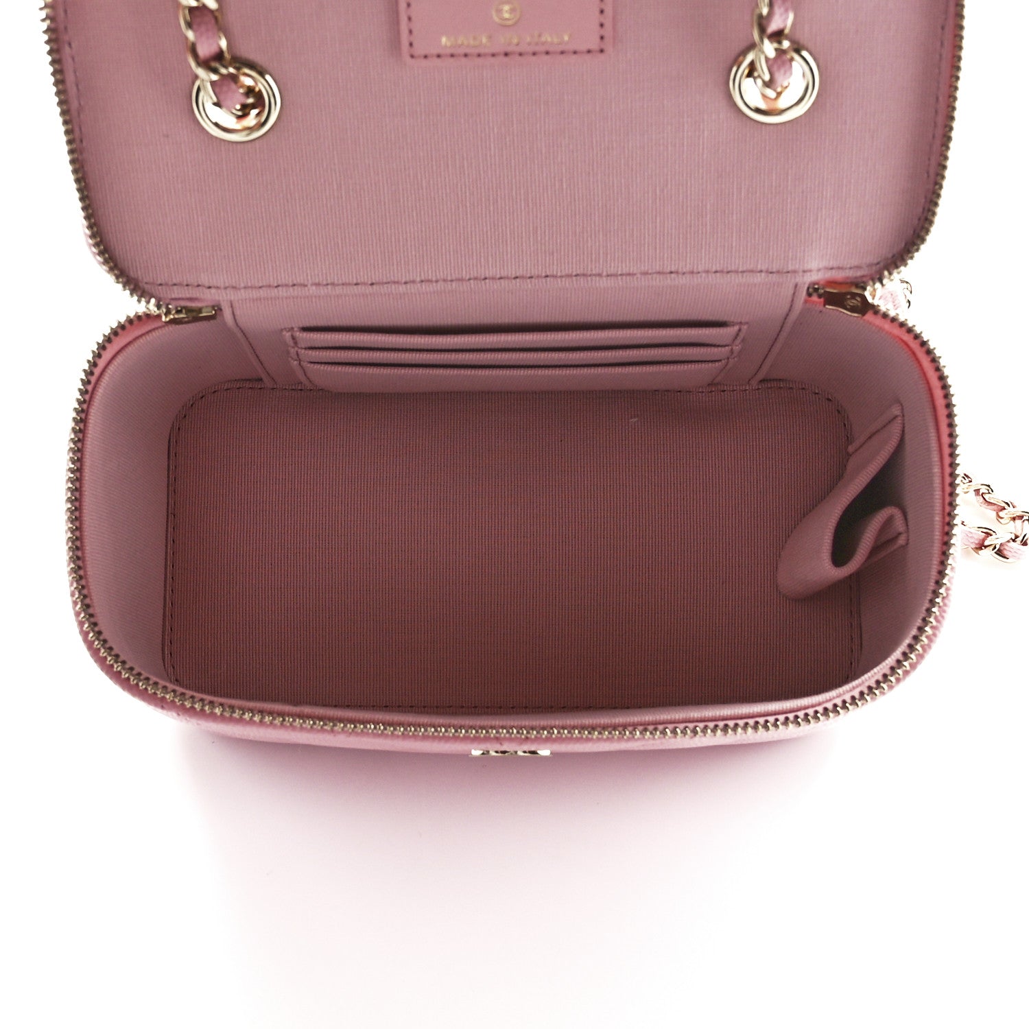 Chanel Caviar Quilted Small Vanity Case With Chain Pink 5 of 12