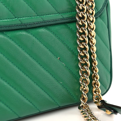 Gucci Azalea Calfskin Enamel Matelasse Diagonal Small Torchon GG Marmont Shoulder Bag New Shamarock Emerald 10 of 10