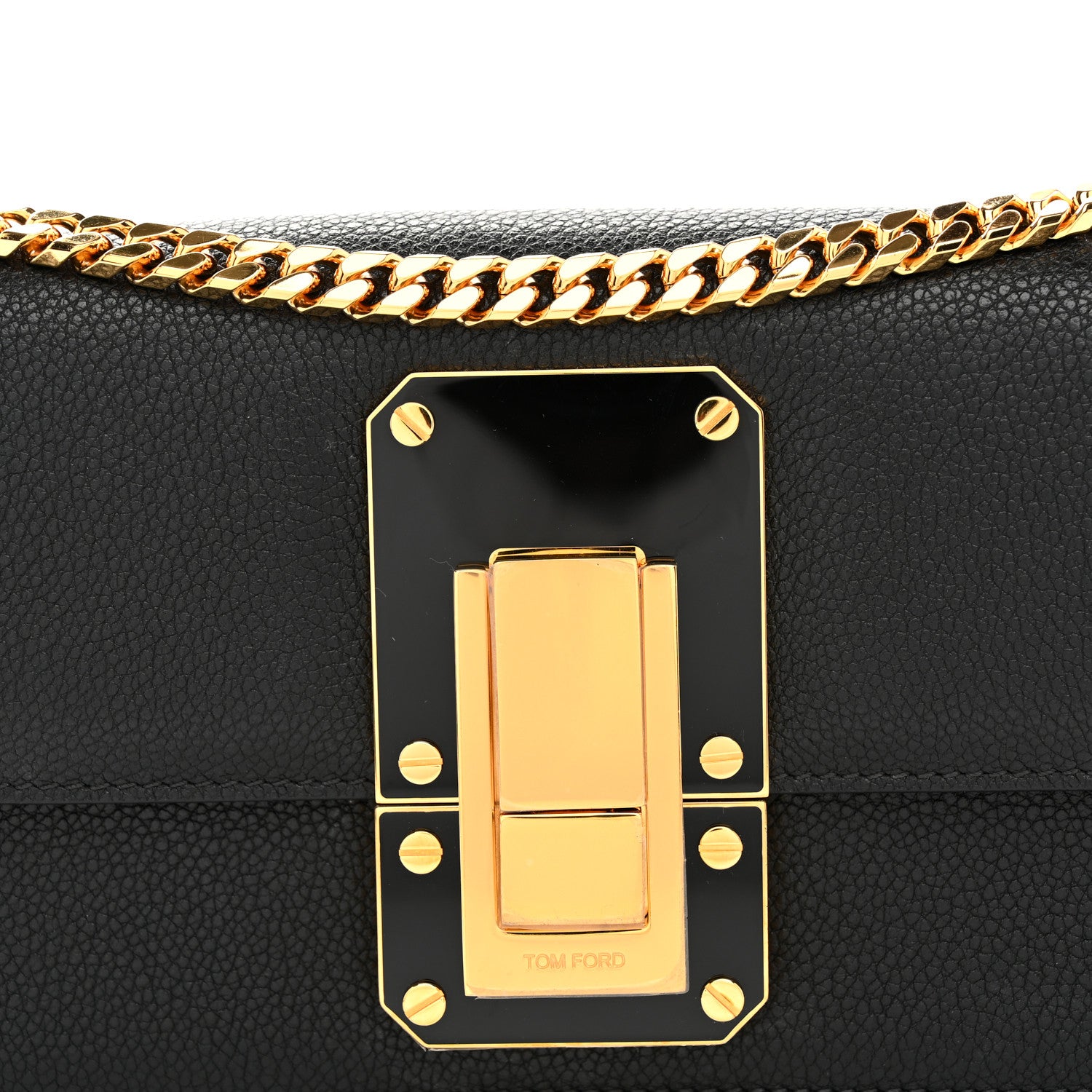 Tom Ford Grained Calfskin Crossbody Bag Black 7 of 9