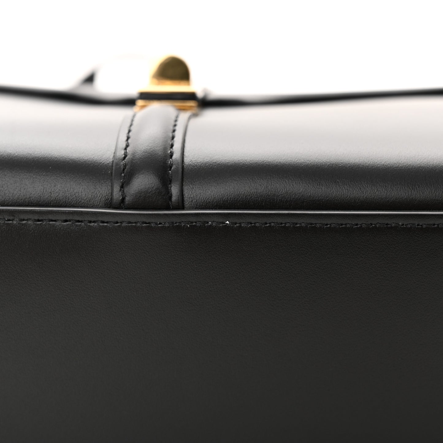 Satinated Calfskin Mini 16 Top Handle Bag Black