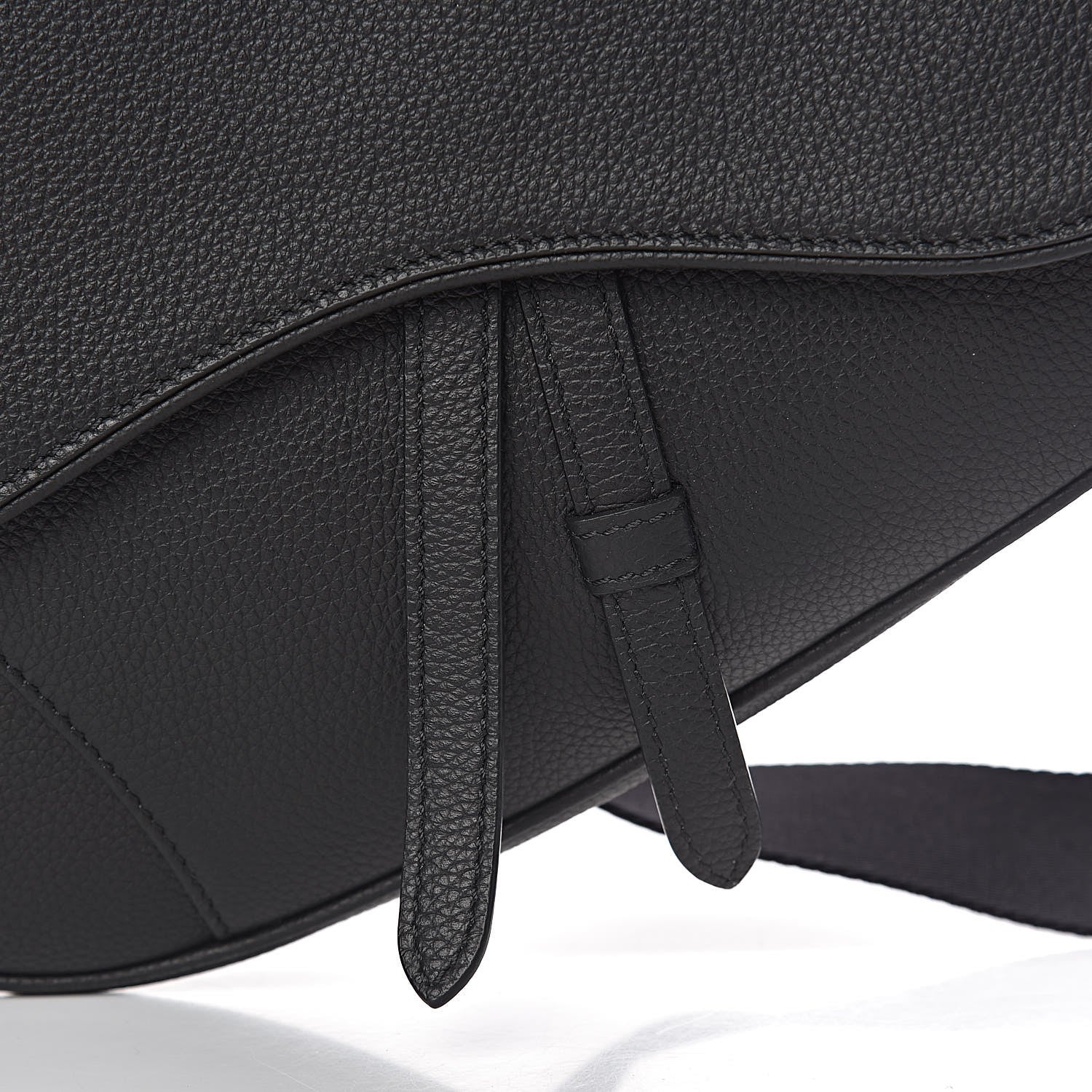 Christian Dior Grained Calfskin Kim Jones Saddle Bag Black 8 of 10