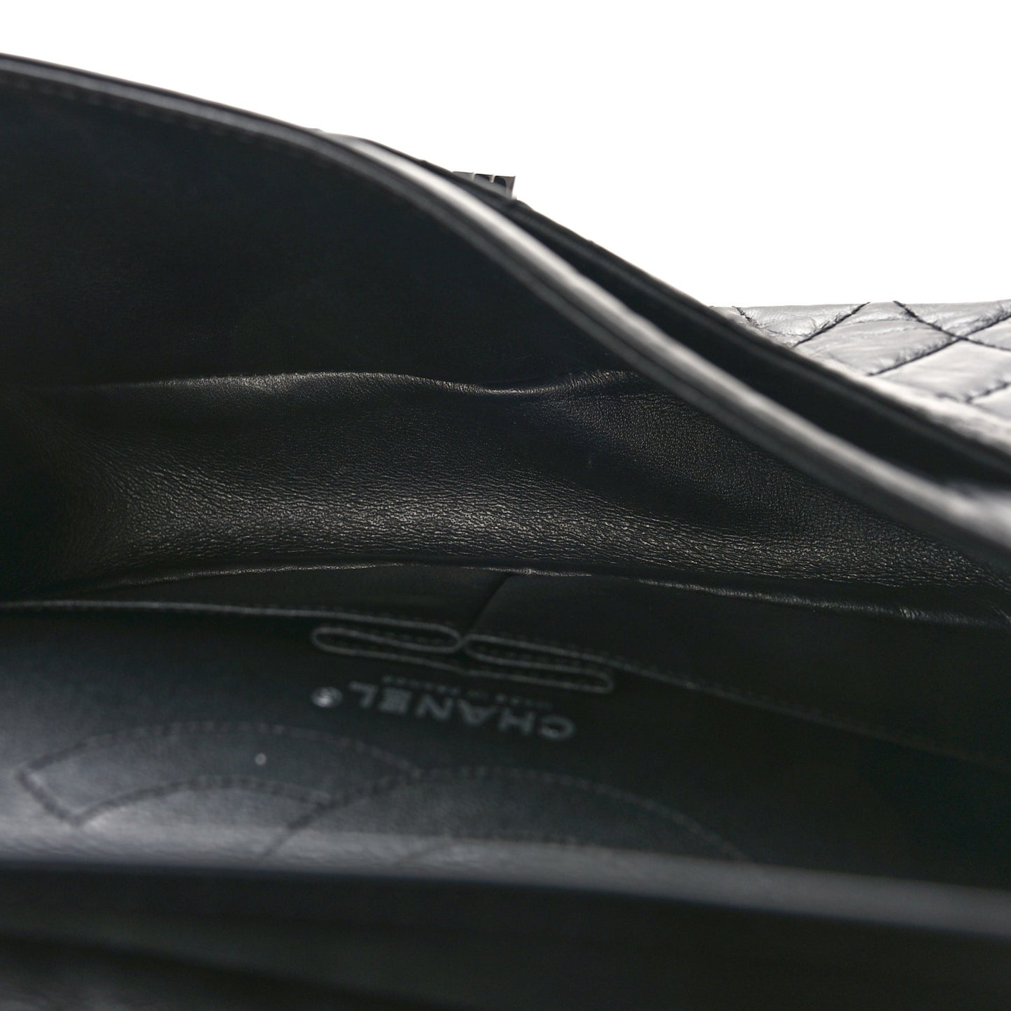 Aged Calfskin Quilted 2.55 Reissue 225 Flap So Black