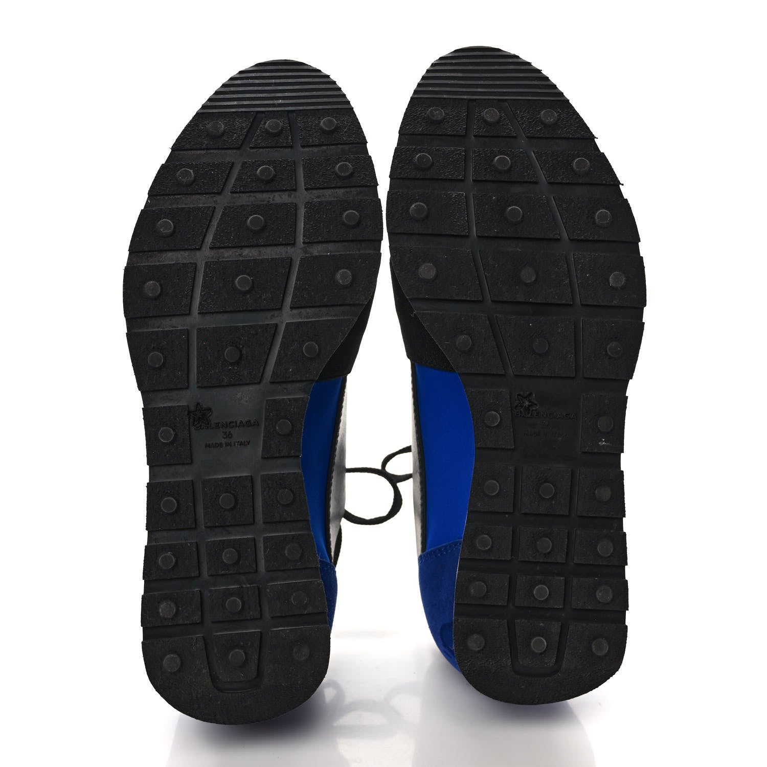 Balenciaga Mesh Neoprene Calfskin Suede Womens Race Runner Sneakers 36 Black Bleu Saphir 5 of 8