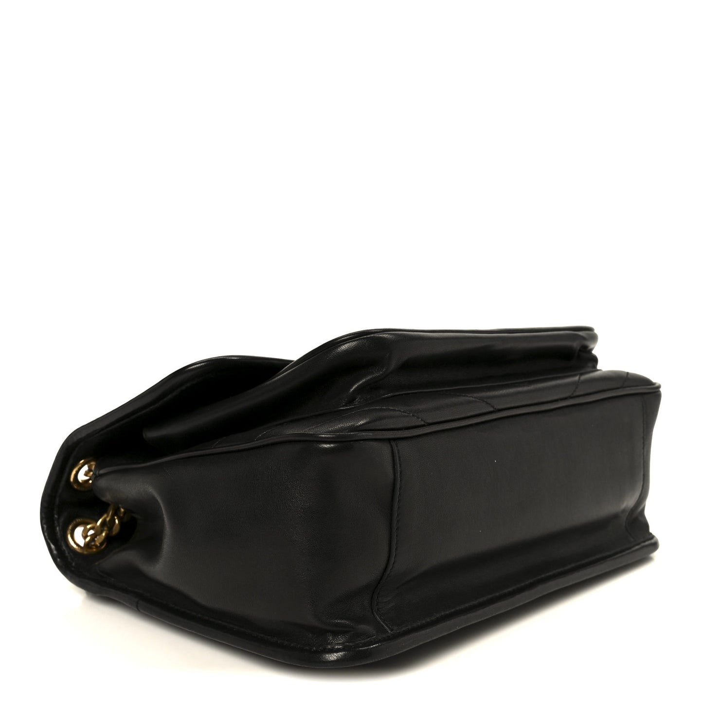 Lambskin Matelasse Monogram Medium Niki Chain Satchel Black