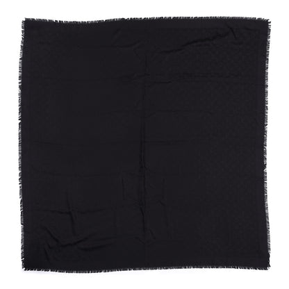 Louis Vuitton Silk Wool Monogram Shawl Black 1 of 3