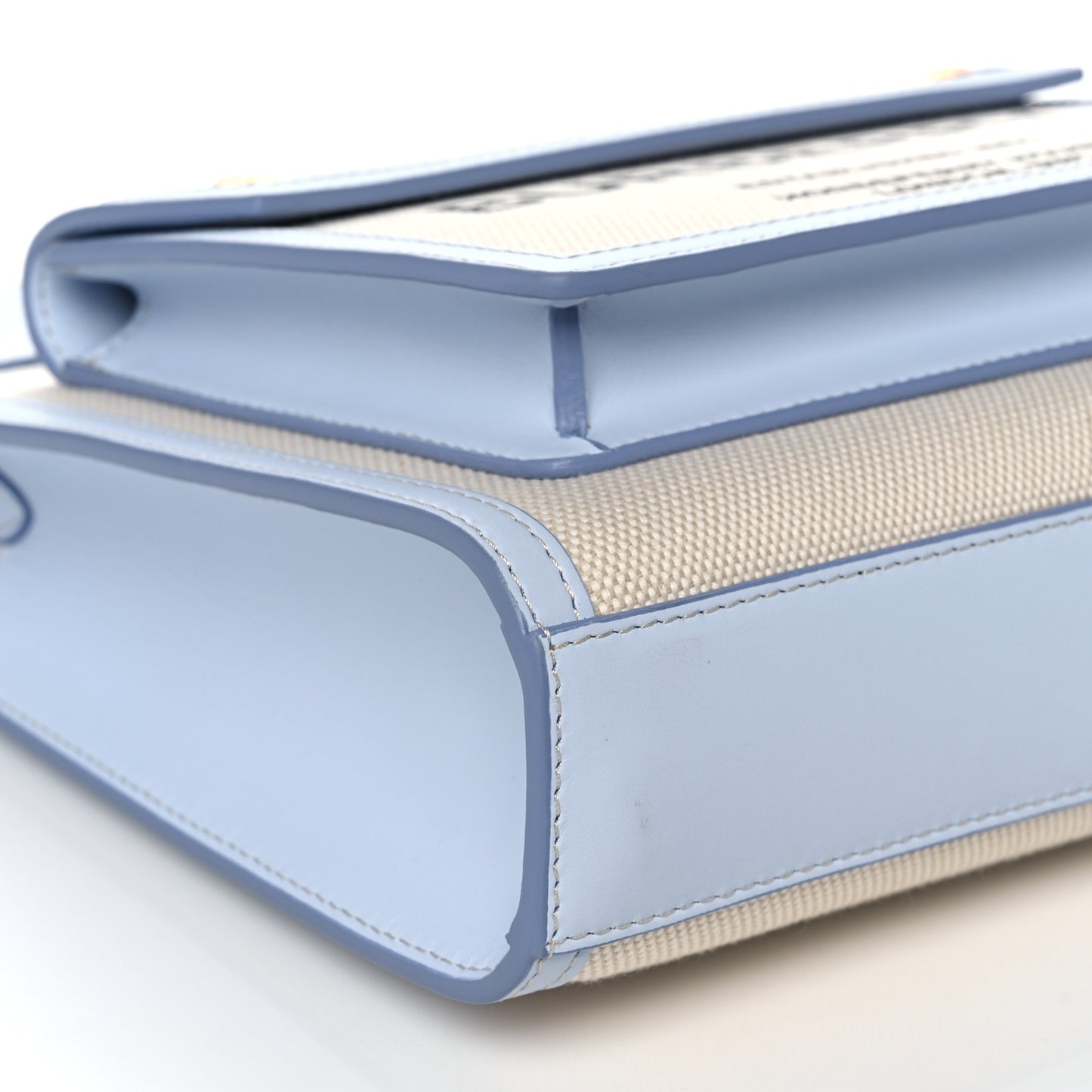 Canvas Smooth Calfskin Two Tone Mini Pocket Bag Natural Pale Blue
