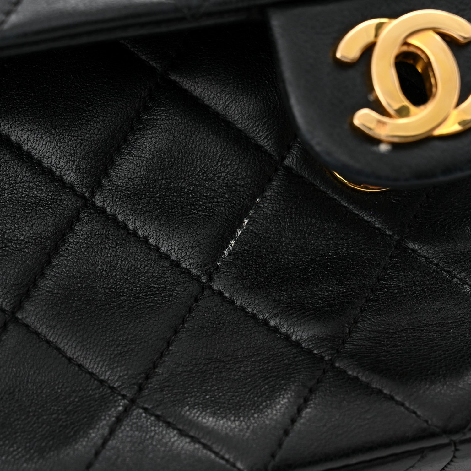 Chanel Lambskin Quilted Mini Square Flap Bag Black 10 of 10