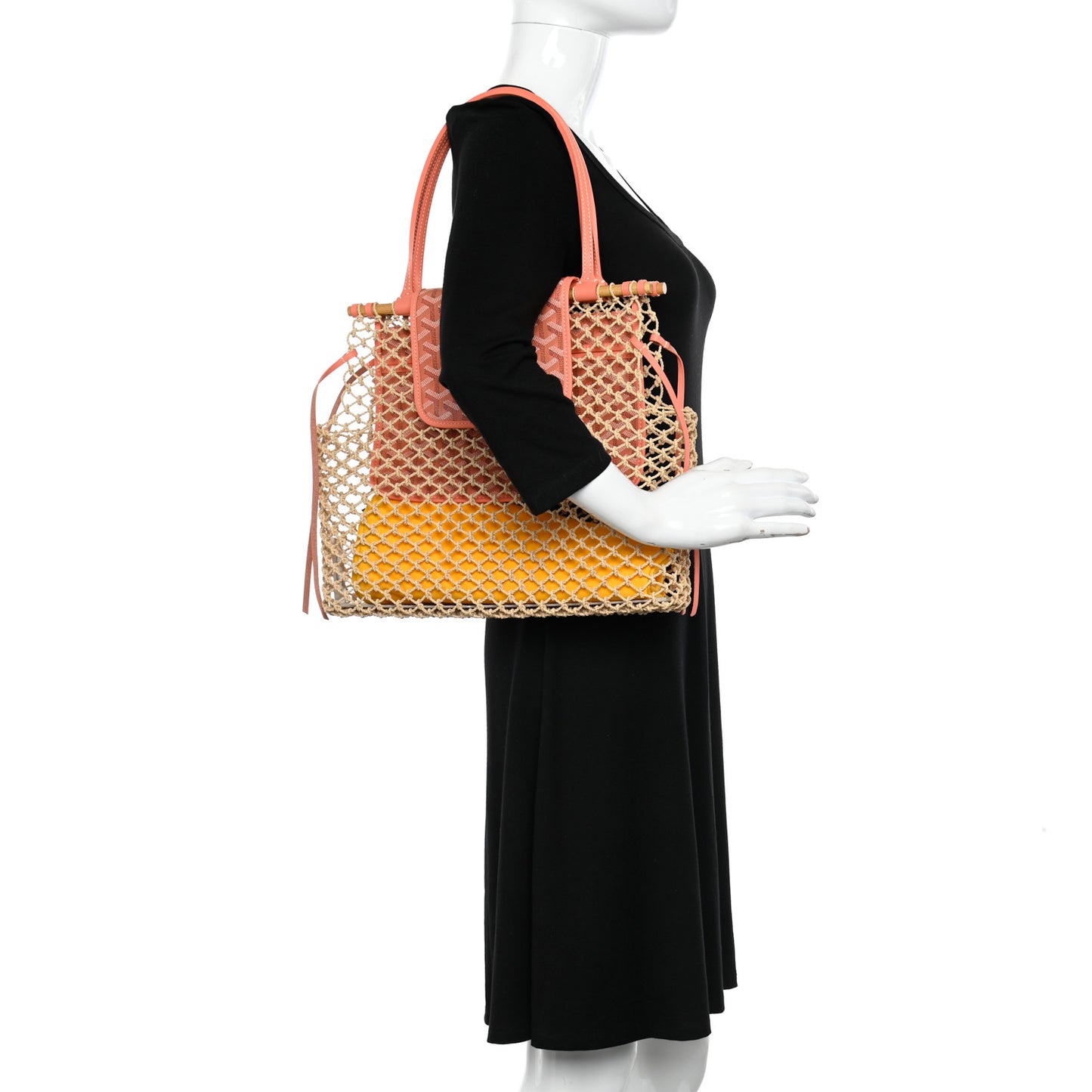 Goyardine Net Aligre Tote Coral