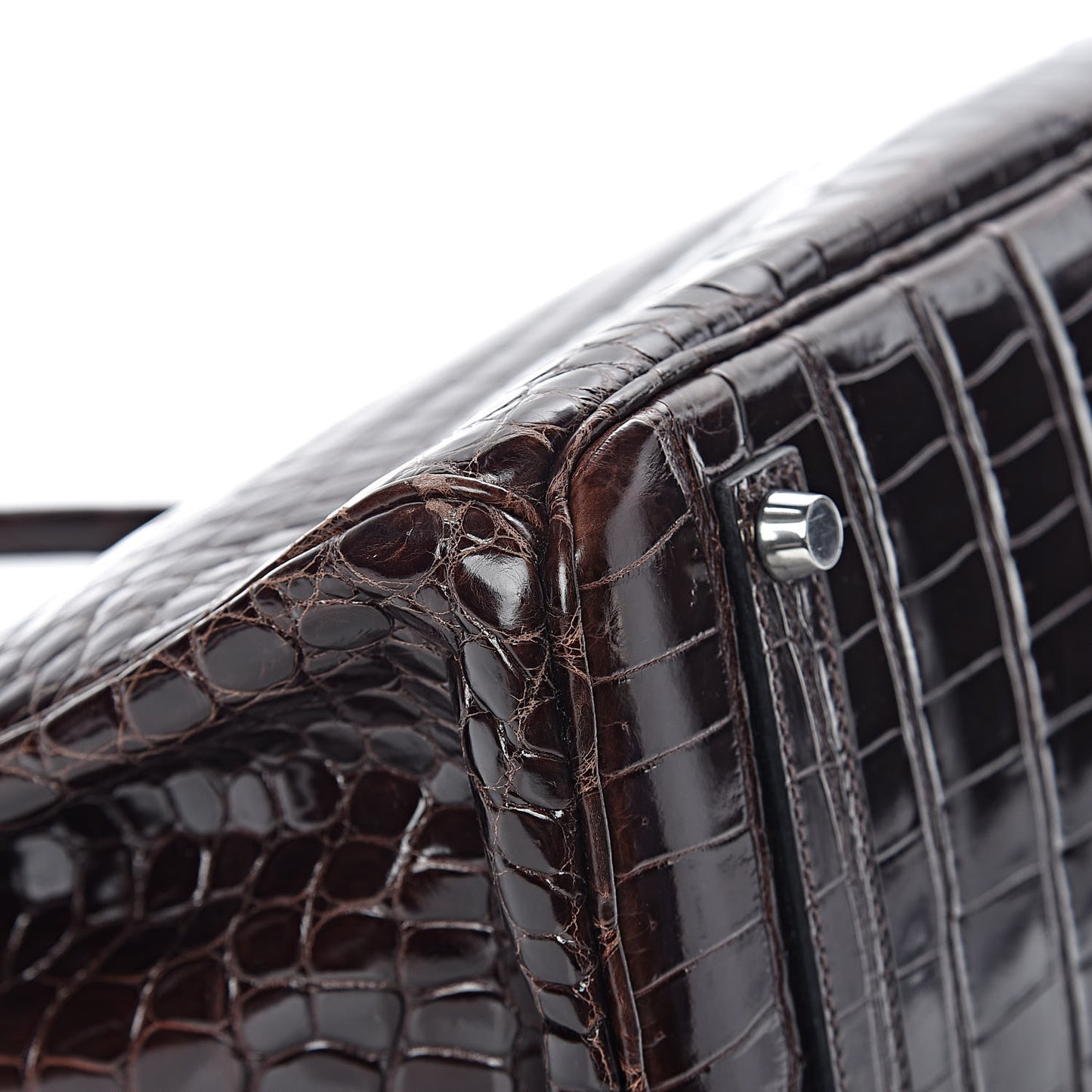 Shiny Porosus Crocodile Birkin 35 Cocoan