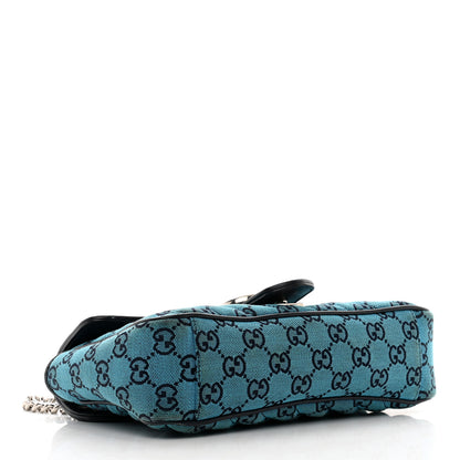 Gucci Monogram Multicolor Matelasse Diagonal Small GG Marmont Shoulder Bag Light Blue 4 of 12