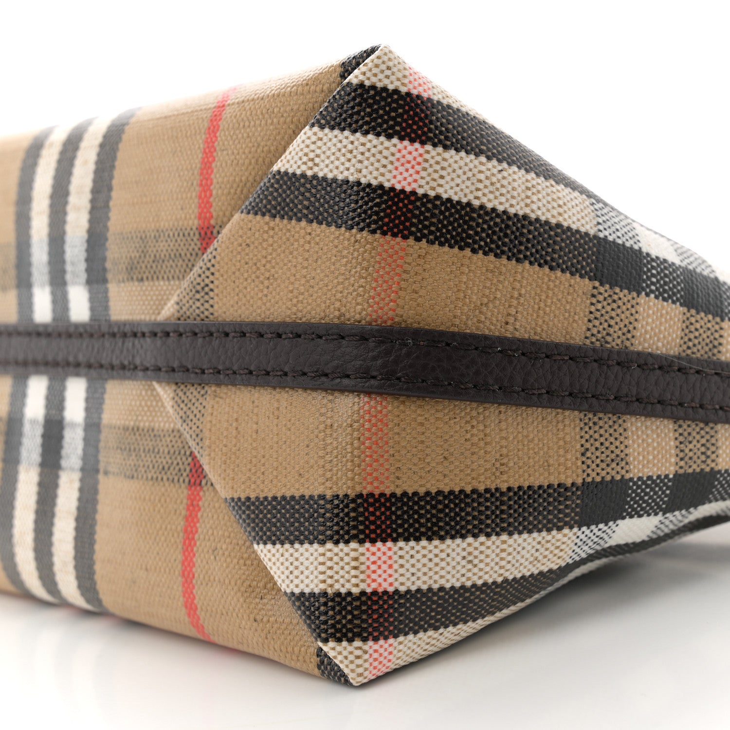 Burberry Coated Canvas Vintage Check Calfskin Mini Highlands Shoulder Bag Sand 11 of 12