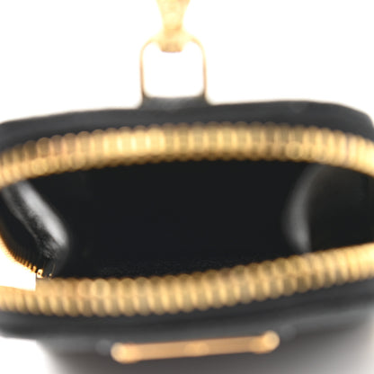 Prada Saffiano Triangle Zip Around Mini Pouch Black 5 of 8