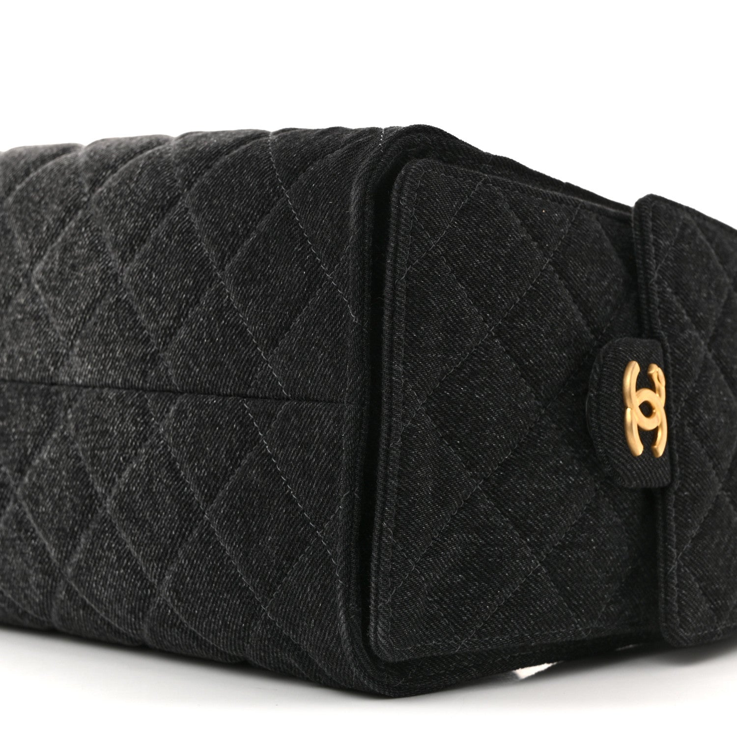 Chanel Washed Denim Quilted Small Chanel 25 Handbag Black 10 of 10