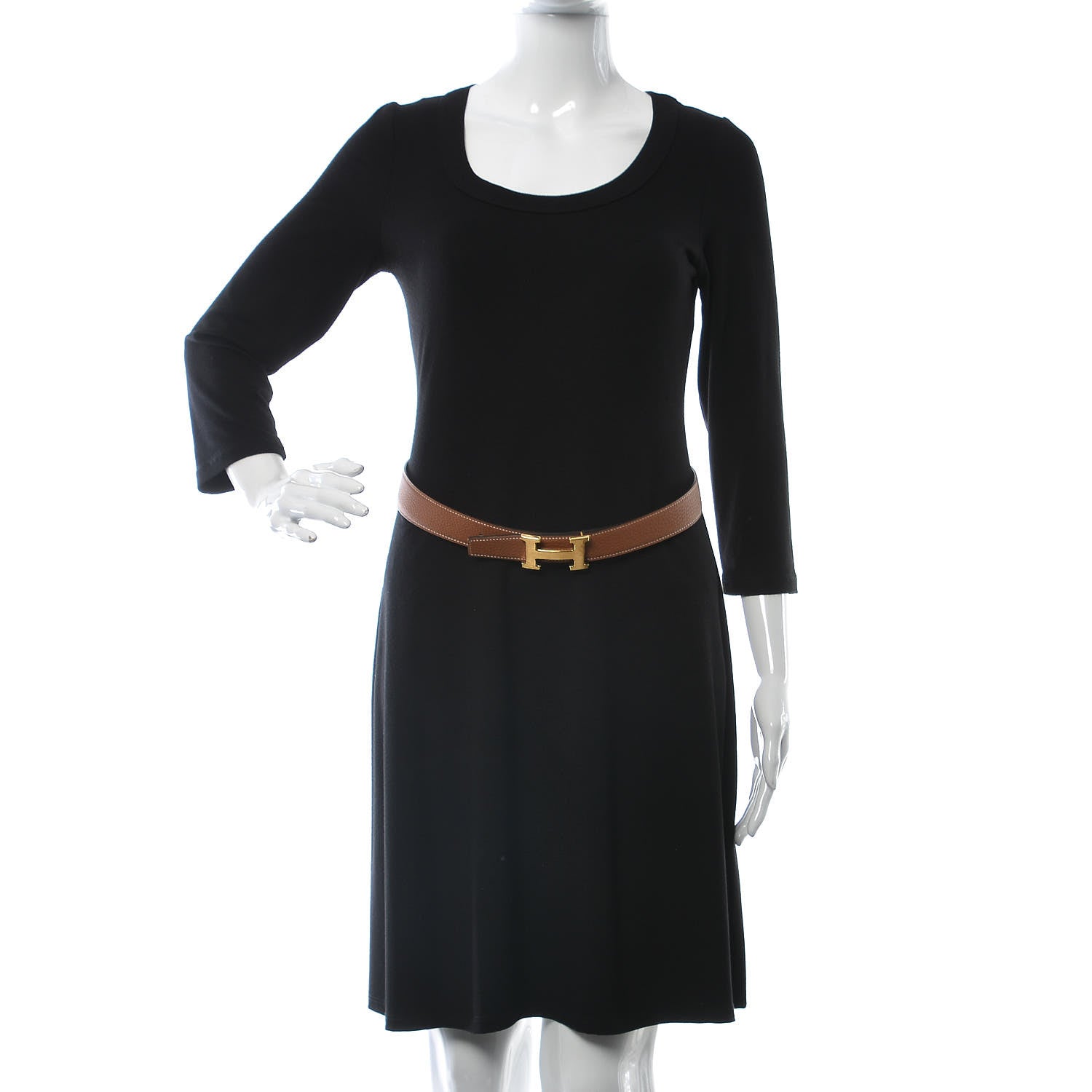 Hermes Box Togo 32mm H Belt 80 Black Gold 2 of 7