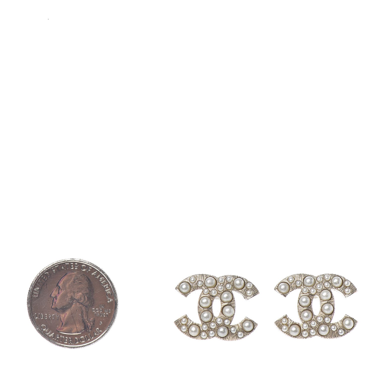Chanel Pearl CC Earrings Gold 2 of 4