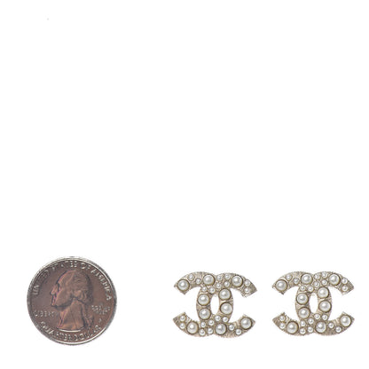 Chanel Pearl CC Earrings Gold 2 of 4