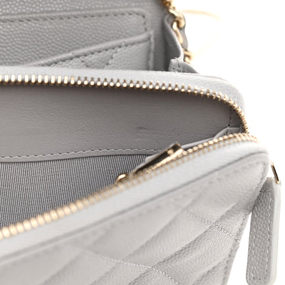 Chanel Caviar Quilted Phone Holder Wallet on Removable Chain Grey 12 of 12