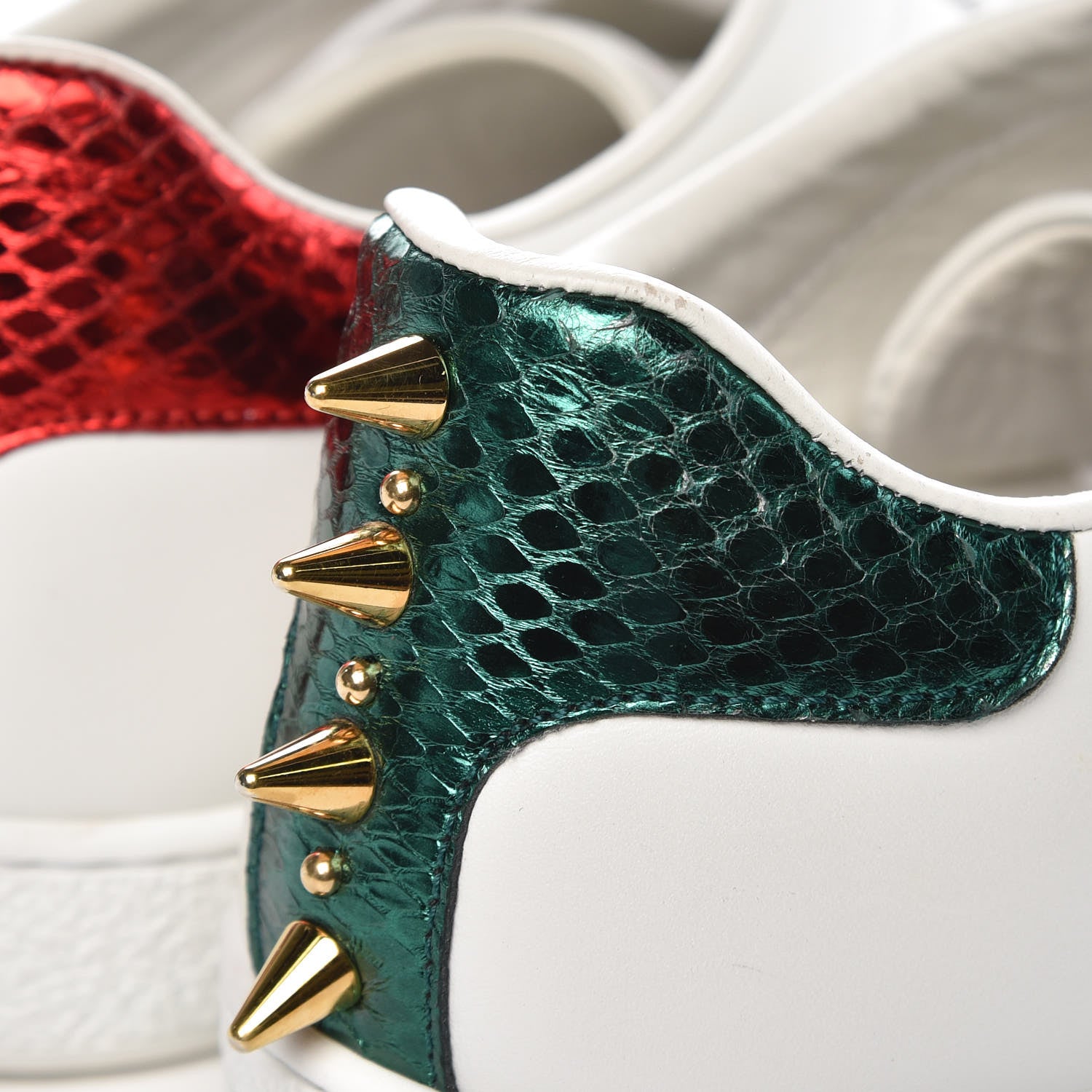 Gucci Calfskin Web Pearl Studded Womens Ace Sneakers 37.5 White 12 of 12