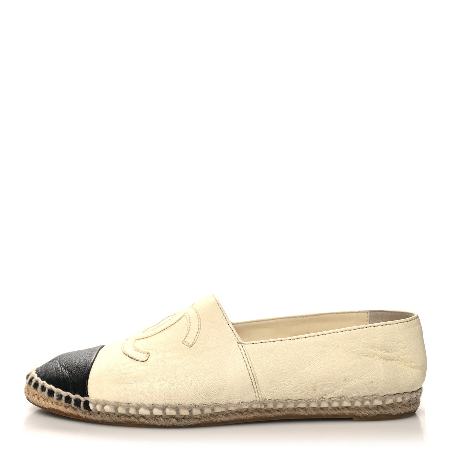 Lambskin CC Espadrilles 37 White Black