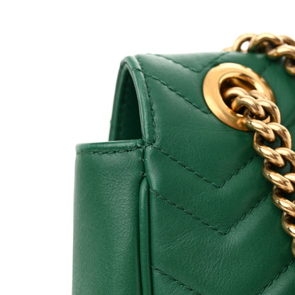 Gucci Calfskin Matelasse Medium GG Marmont Shoulder Bag Emerald Green 15 of 18