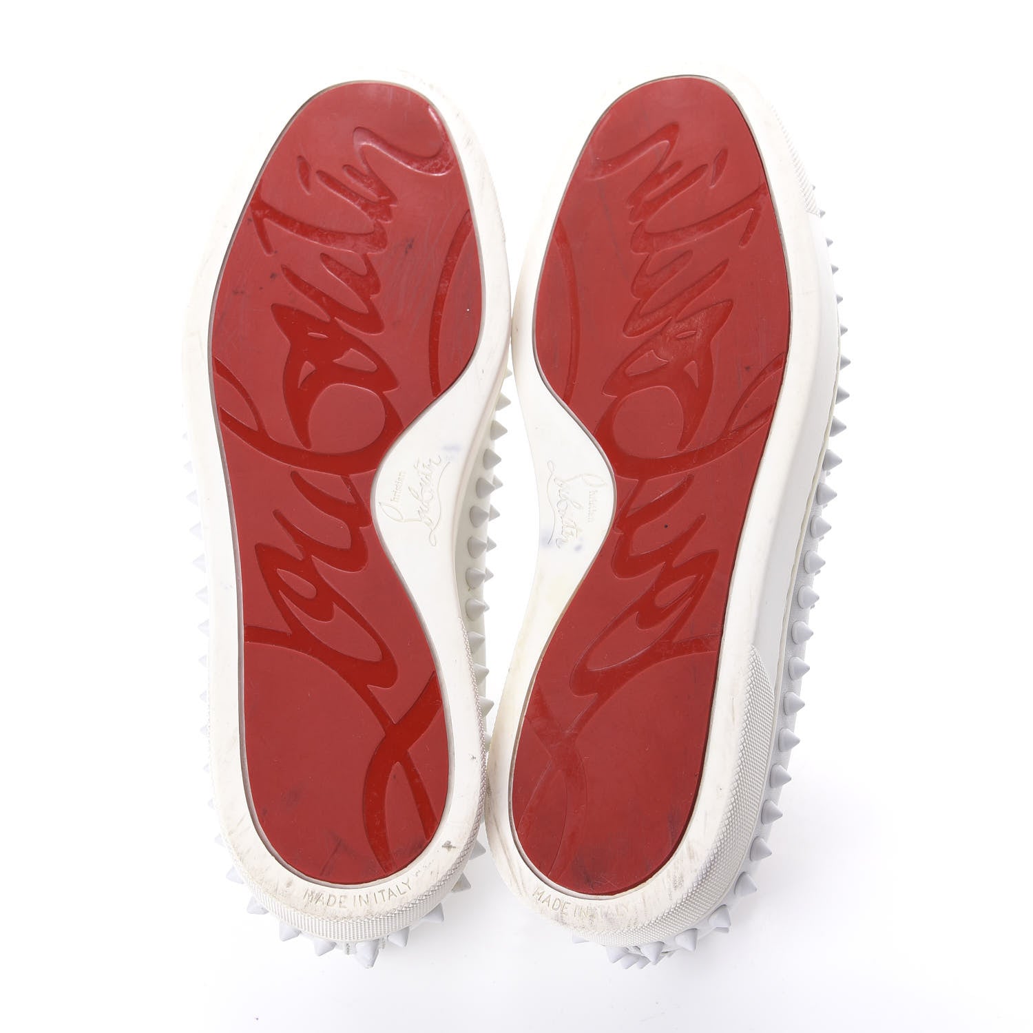 Christian Louboutin Calfskin Mens Spikes Pik Boat Flat 40.5 White 8 of 8