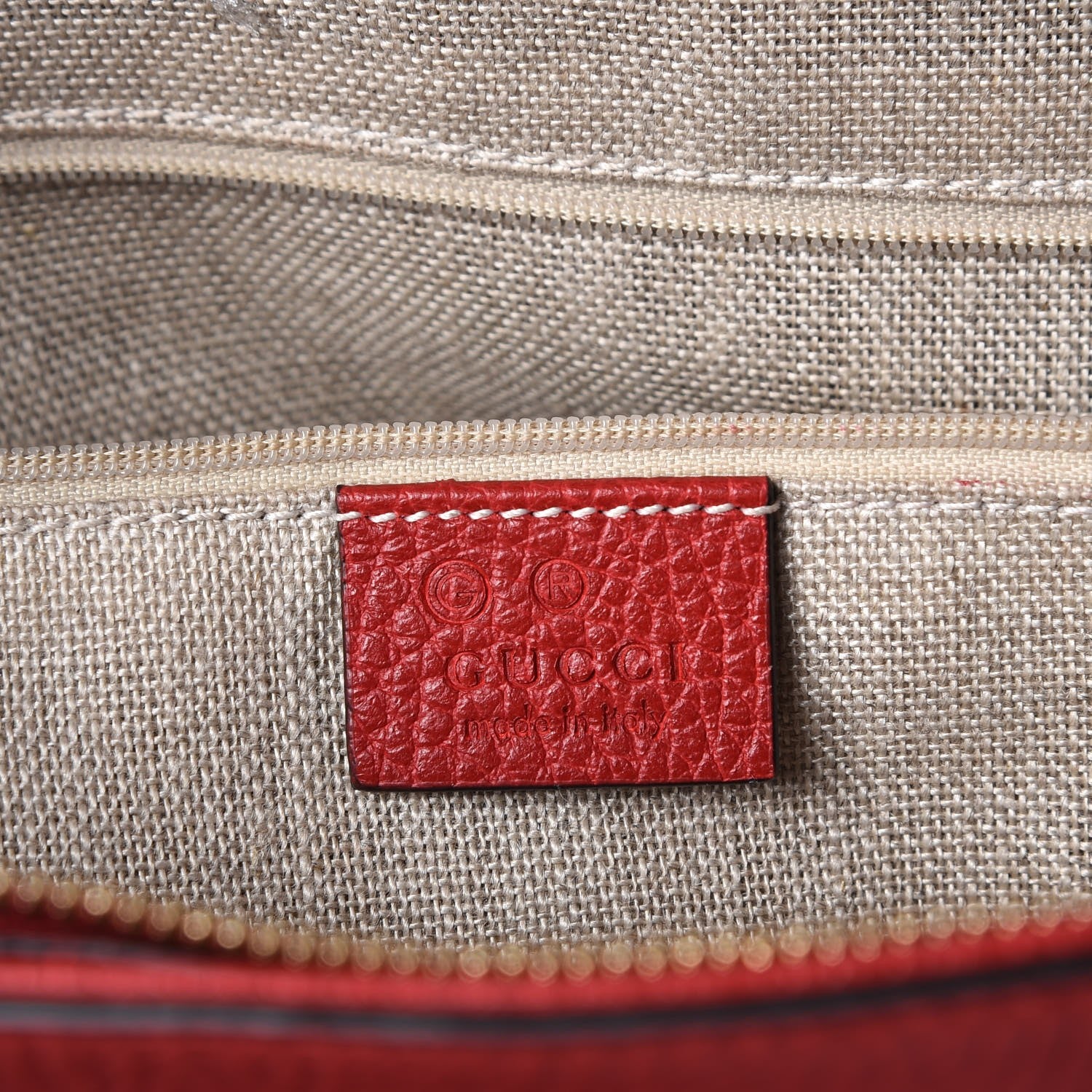 Gucci Pebbled Calfskin Convertible Bamboo Tassel Tote Red 6 of 11